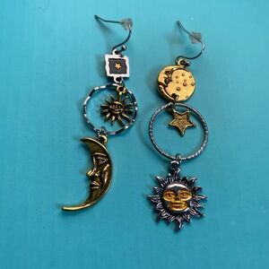 Celestial Gold and Silver Earrings